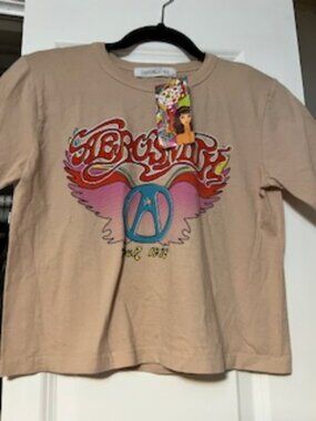 NWT Daydreamer Beige Aerosmith Cotton Tee Size Small.